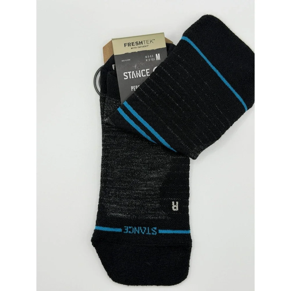 Stance Light Wool Tab Performance Socks Black Womens Medium A248A24LIG NWT